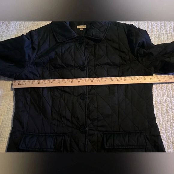 Mythology Women’s Black Quilted Button Up Jacket With Collar Size Large - Picture 11 of 12